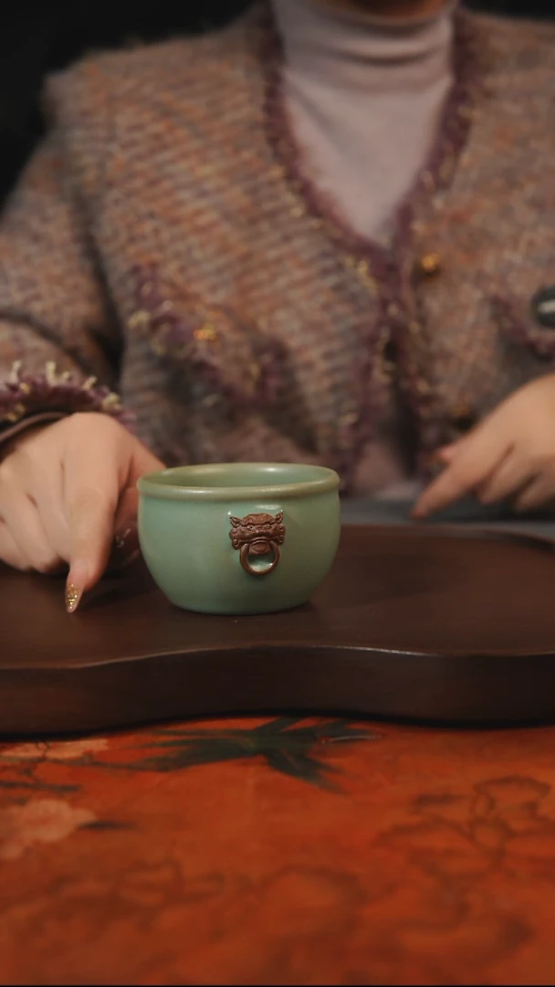 杯子瓷汝州原产地原矿仿古老釉q