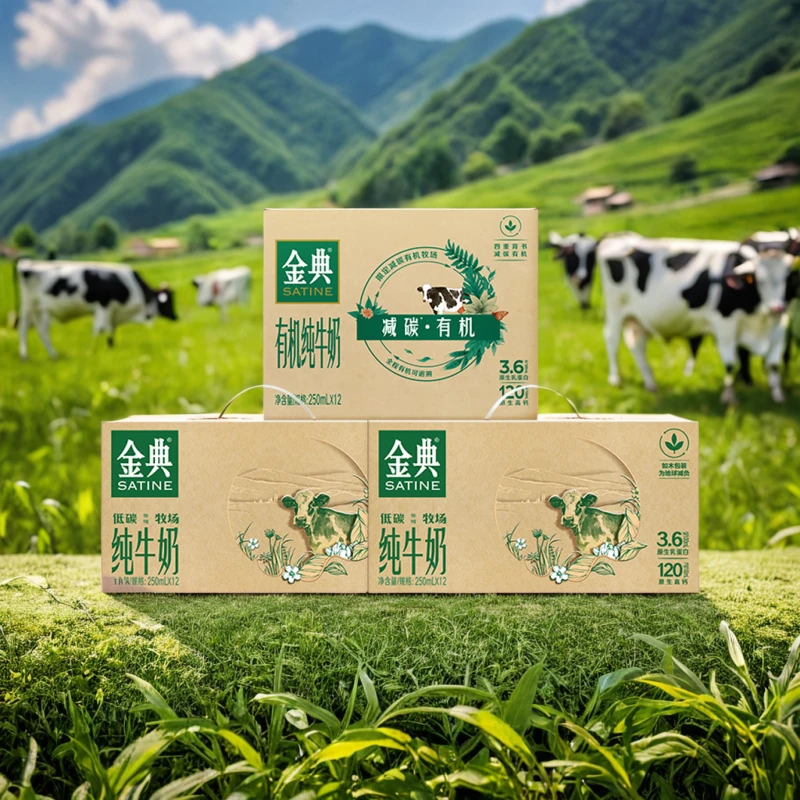 【伊利】金典纯牛奶250ml*12盒*2+金典有机纯牛奶250ml*12盒环保装