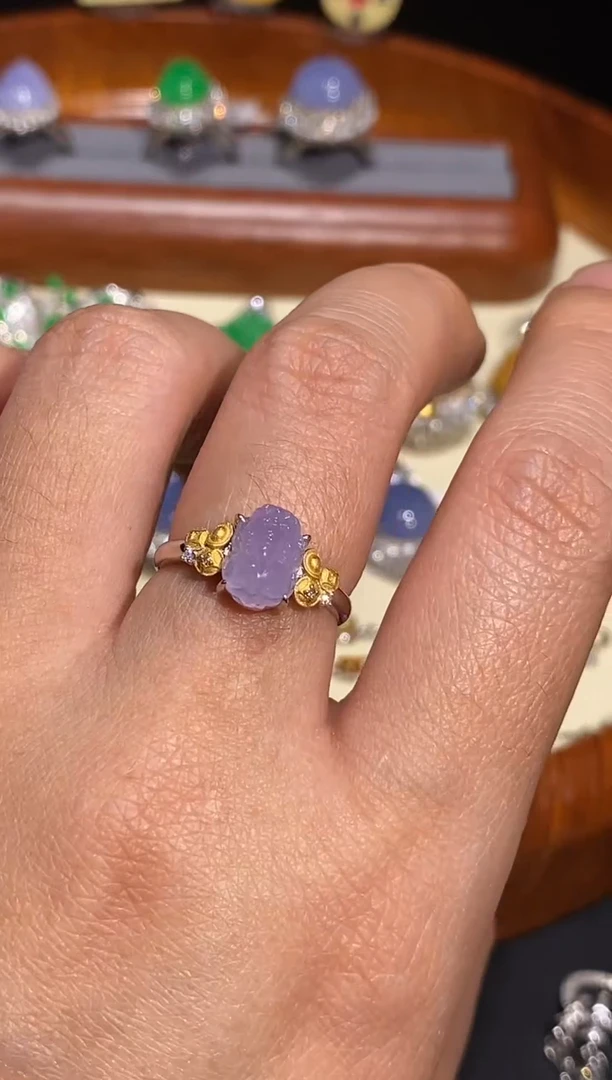 【闪购商品】翡翠戒指18K金镶嵌戒指