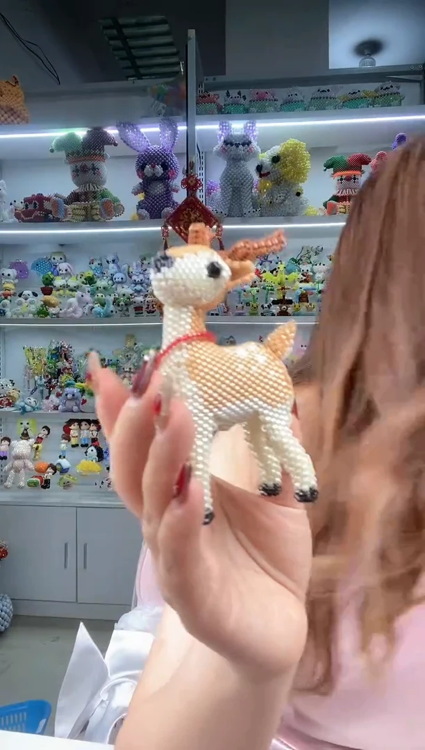 玻璃3012卡2.5古董珠圣诞小鹿材料包1套