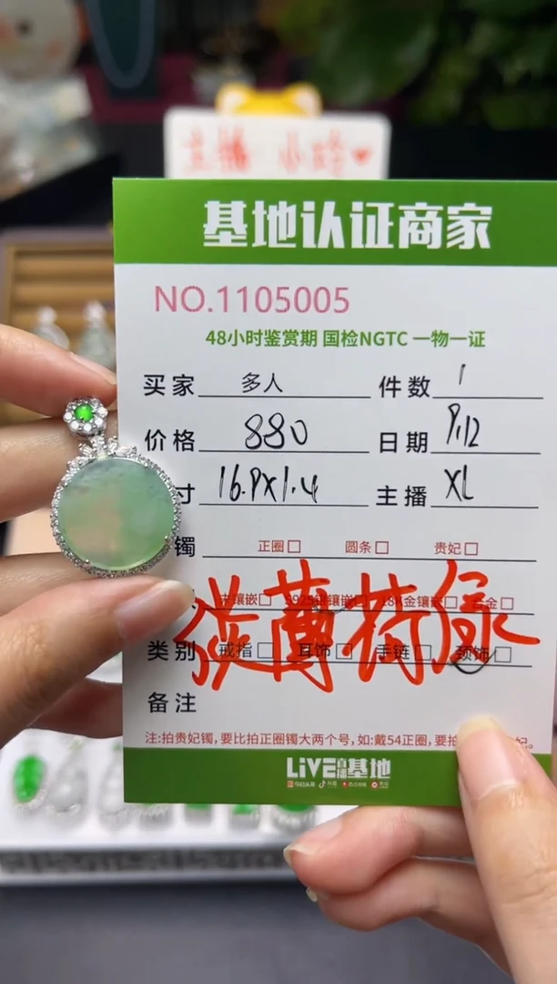 吊坠(不含链)银S925镶嵌翡翠多人