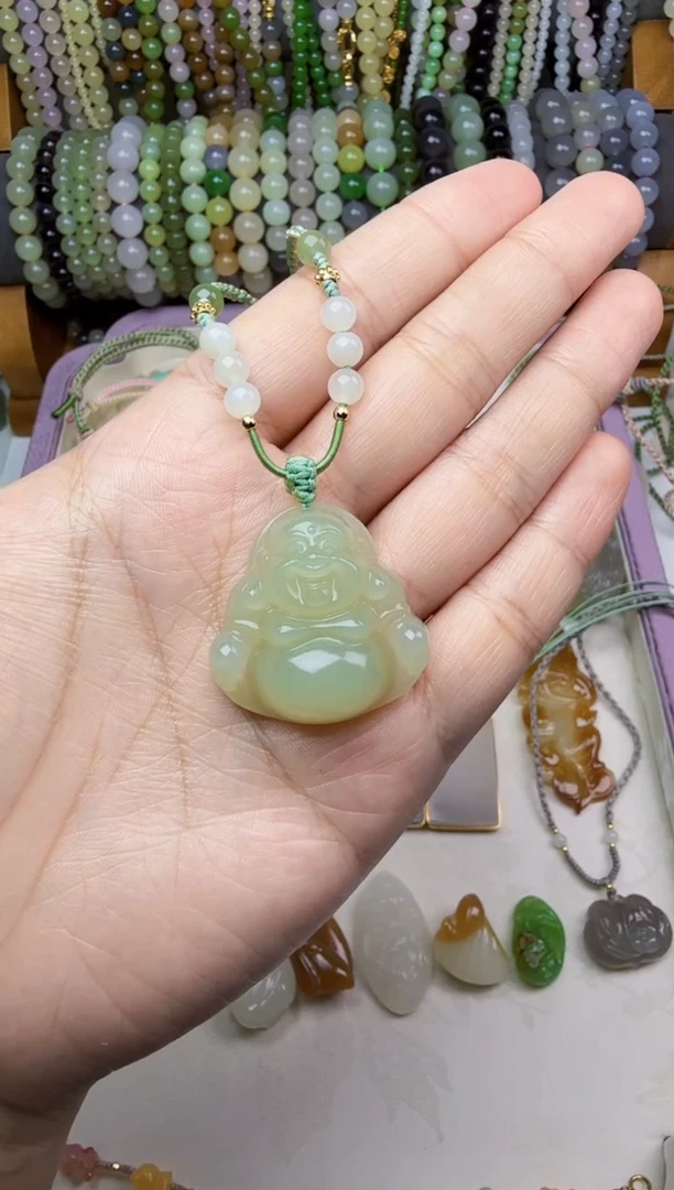 和田玉未镶嵌颈饰韩*微弥勒佛