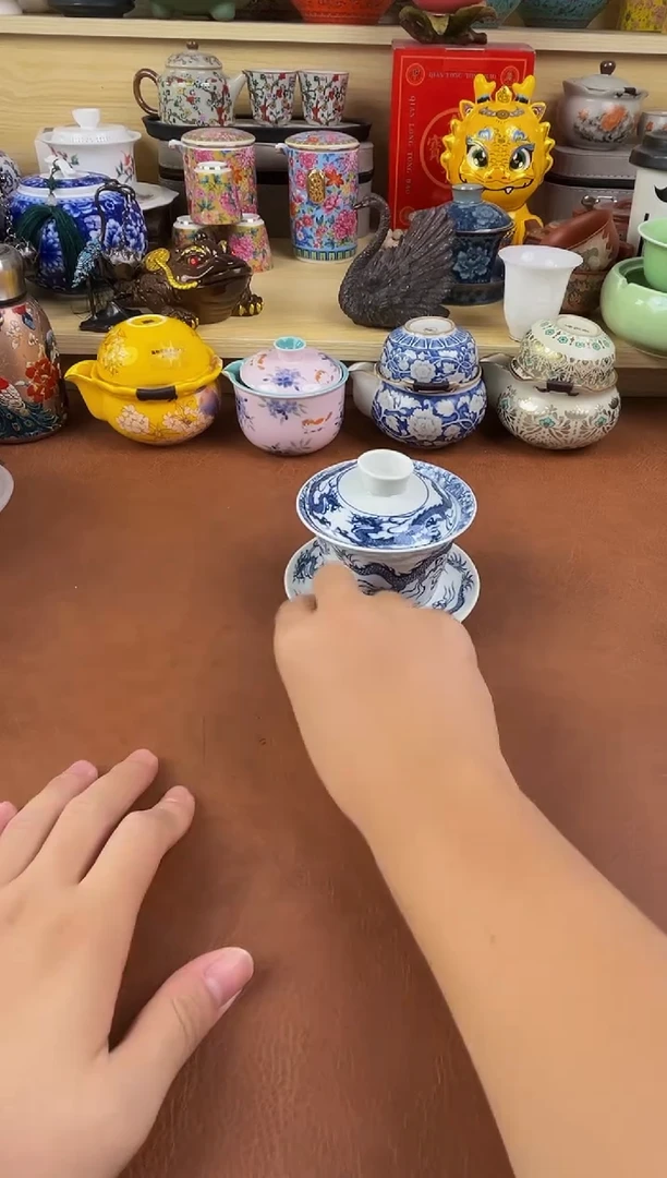 陶瓷茶具摆件旅行套组