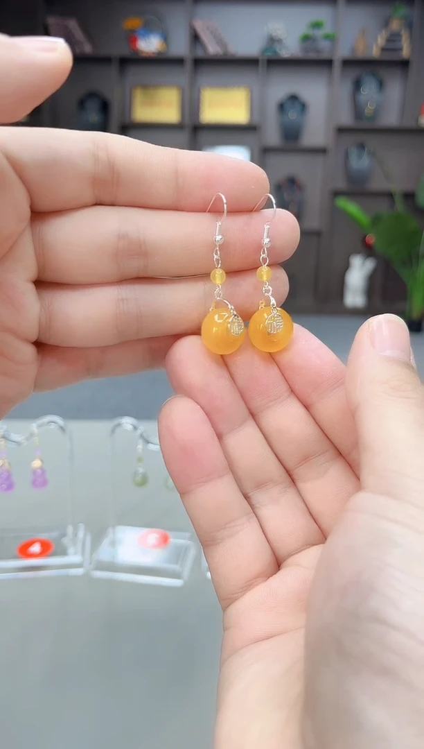 未镶嵌耳饰玛瑙/玉髓Z14