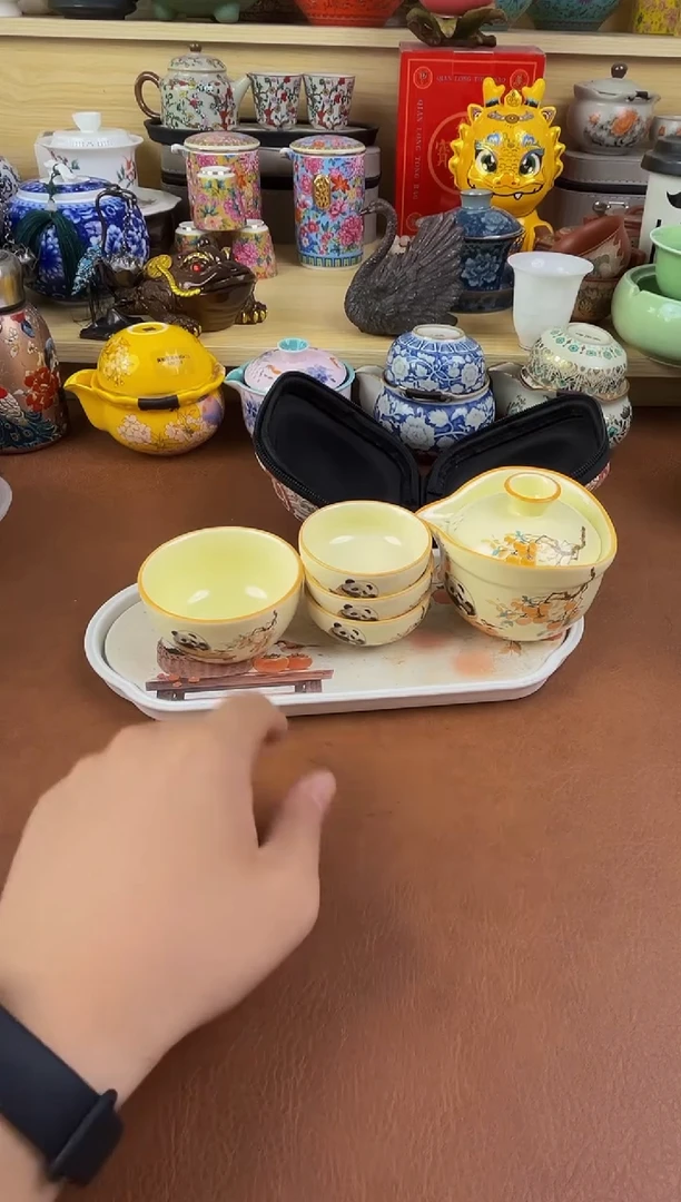 陶瓷茶具摆件旅行套组