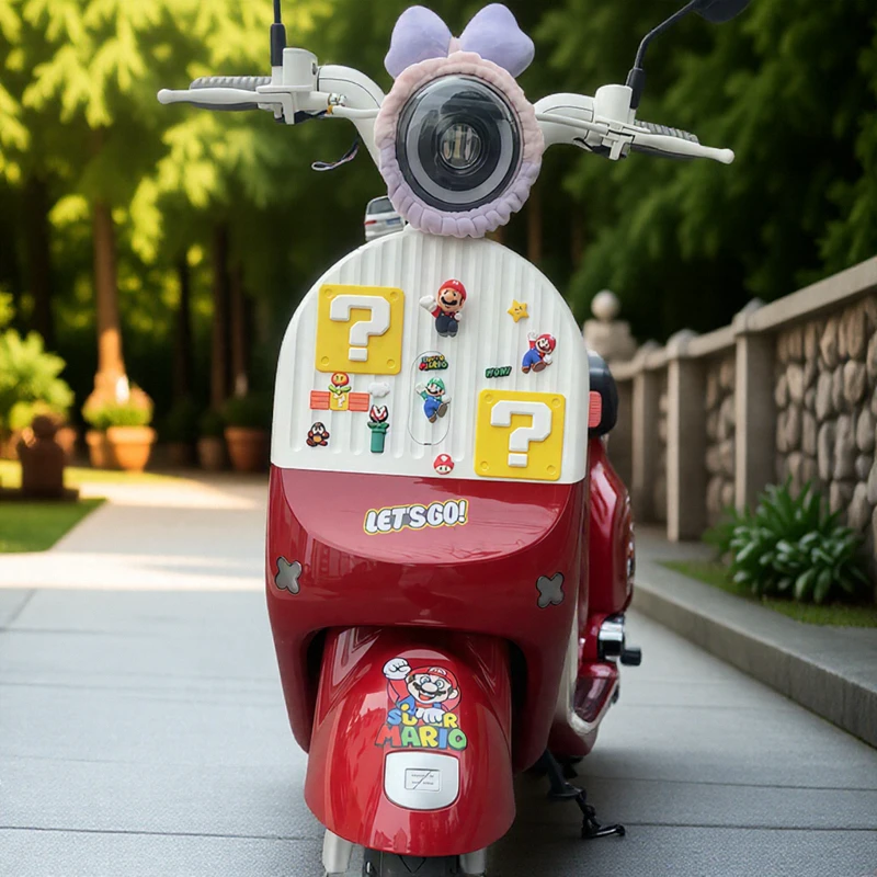 适用于极核MO1/MO1i电动车马里奥丝圈脚踏垫车身超级玛丽装饰贴纸