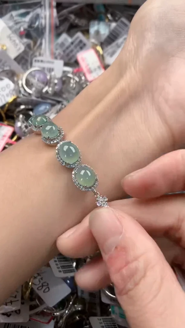 银S925镶嵌戒指翡翠7----1