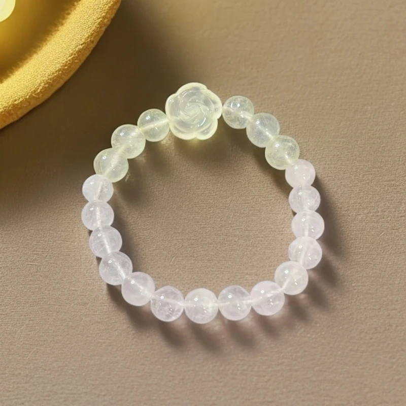 七夕送礼首选柠檬玫瑰花水晶手串多样性发其一