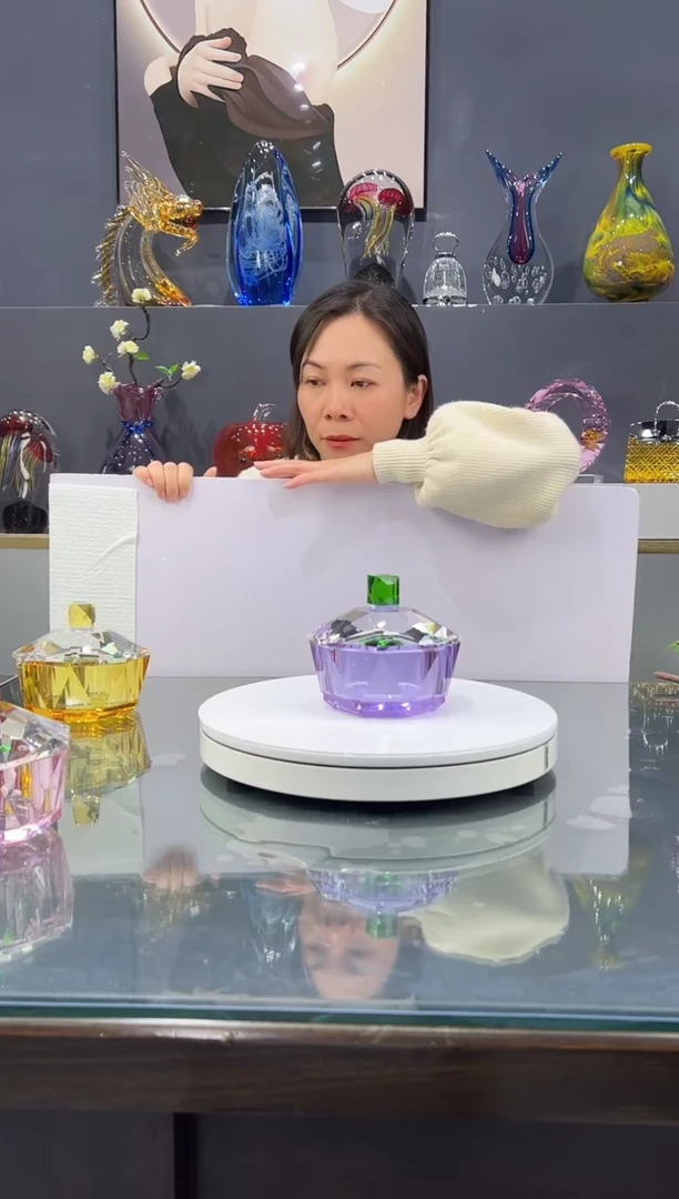 手工艺品琉璃   水晶琉璃果碗1个