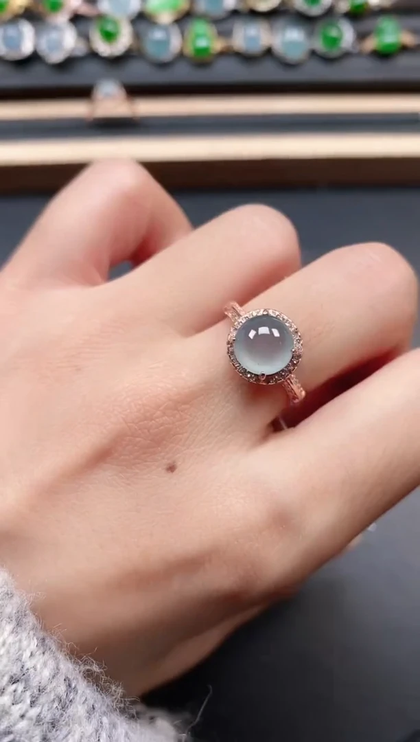 银S925镶嵌戒指翡翠111