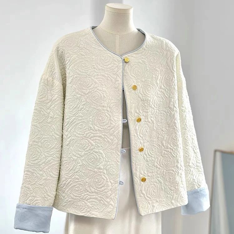 噜克噜啦 新中式国风两面穿高级感休闲宽松提花外套-5QXX95