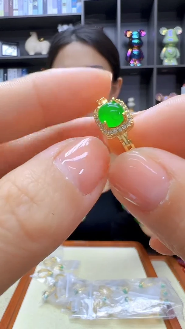 翡翠14K金镶嵌颈饰沉白diy劲饰