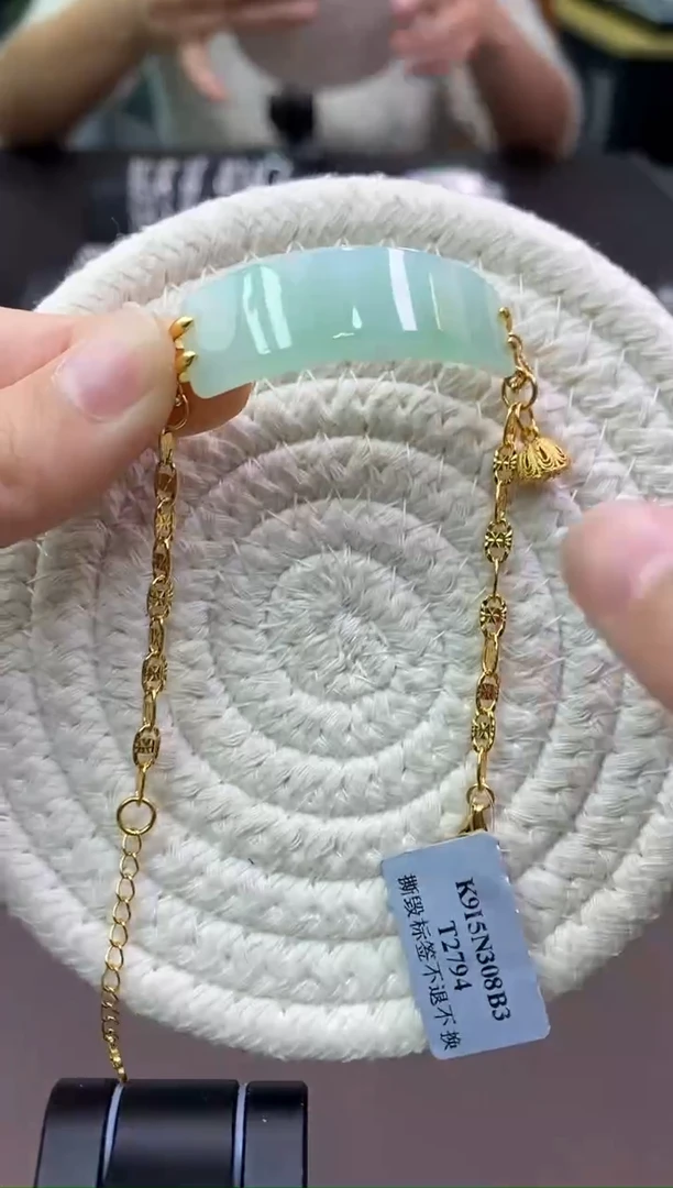 颈饰银S925镶嵌翡翠净货13234