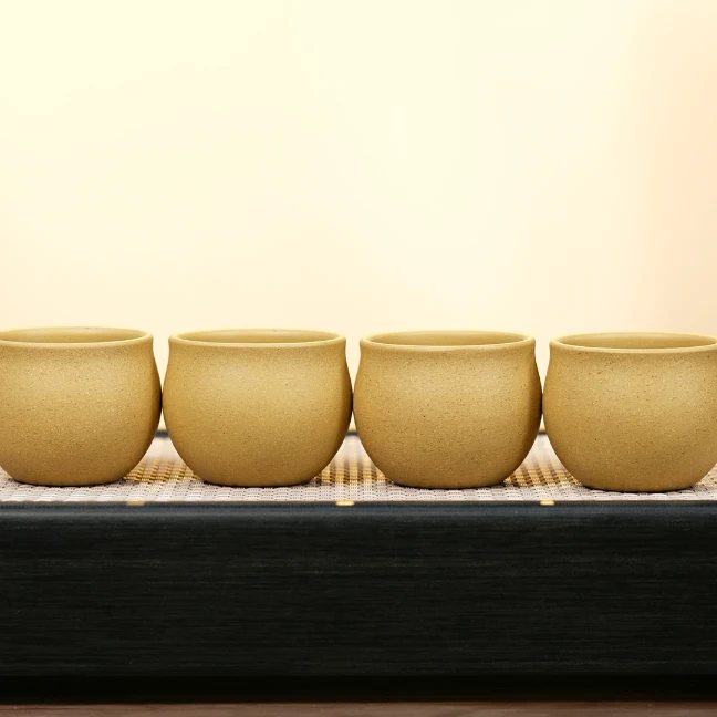 赵掌柜紫砂   段泥浮力杯  套组