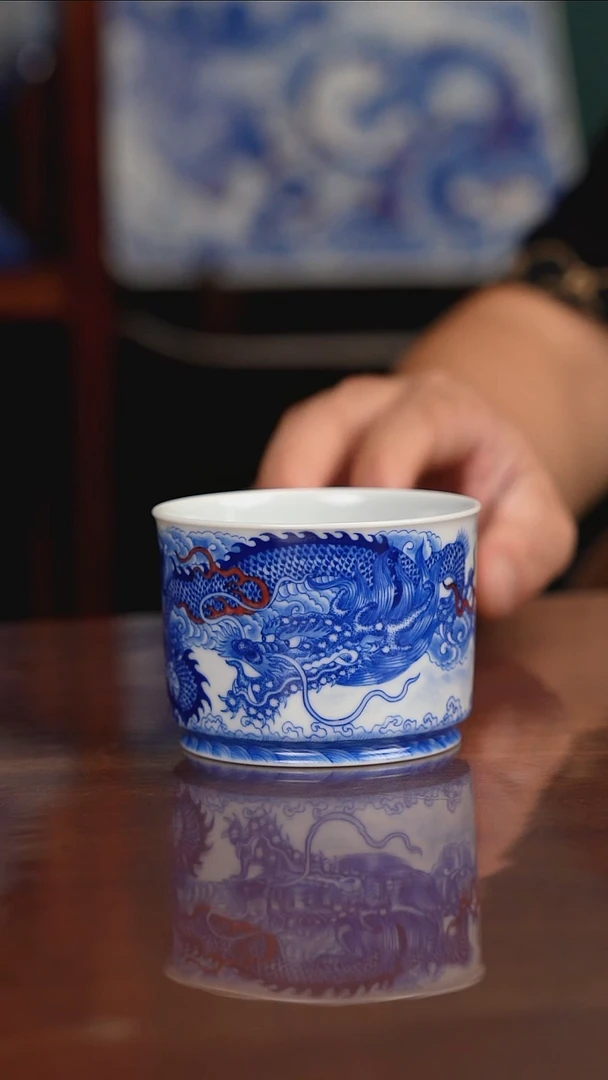自成堂柴窑青花釉里红