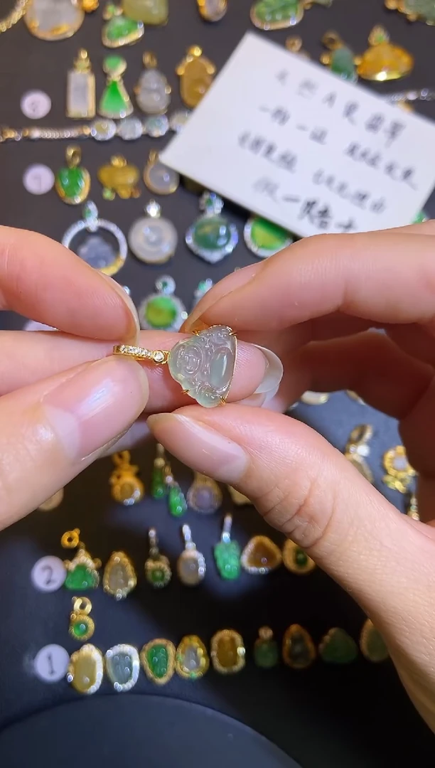 吊坠(不含链)银S925镶嵌翡翠1