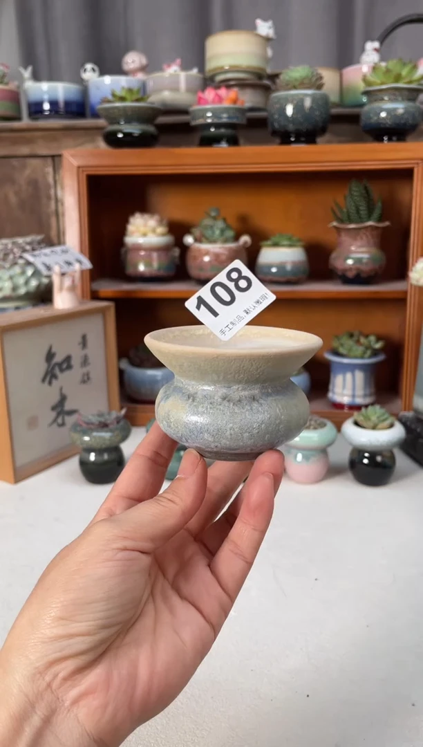 瓷片108知木小芳花盆