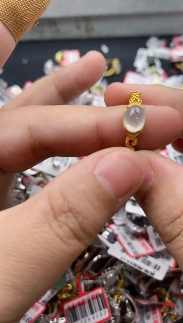 【闪购商品】翡翠戒指银S925镶嵌44444---5