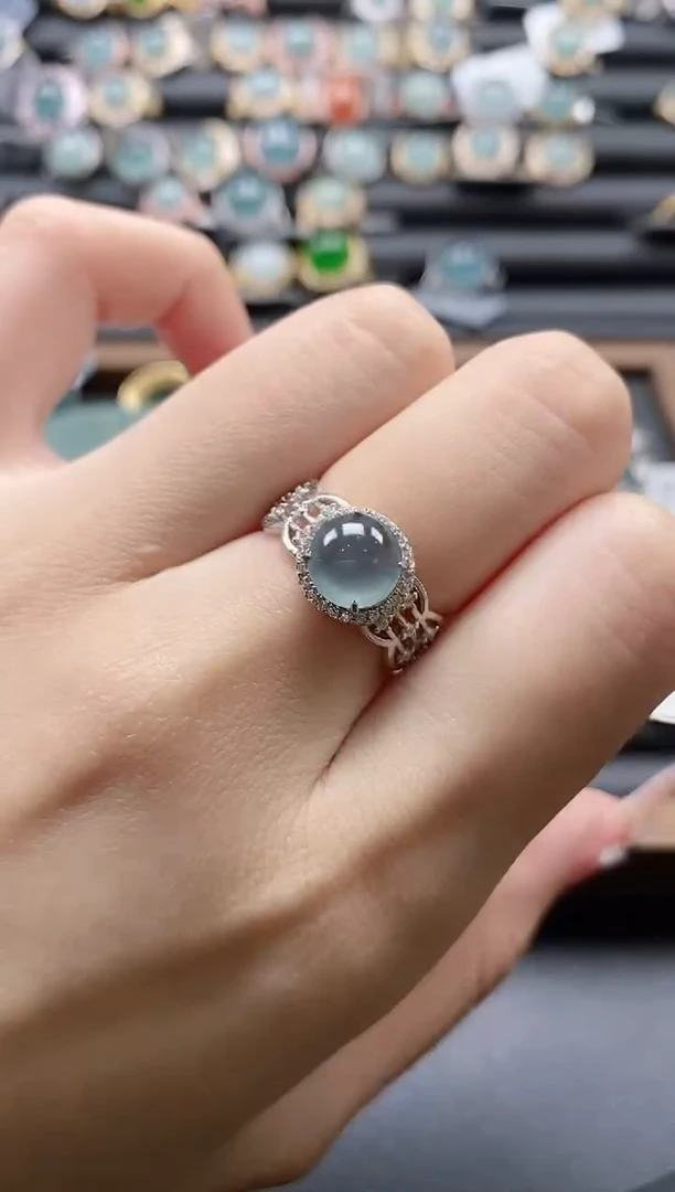 【闪购商品】翡翠戒指银S925镶嵌51151