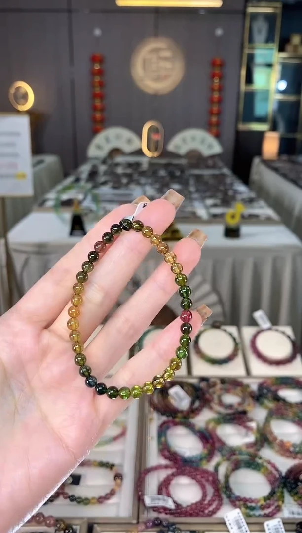 未镶嵌老矿碧玺单圈手串5mm+碧玺dan多样性发货一条