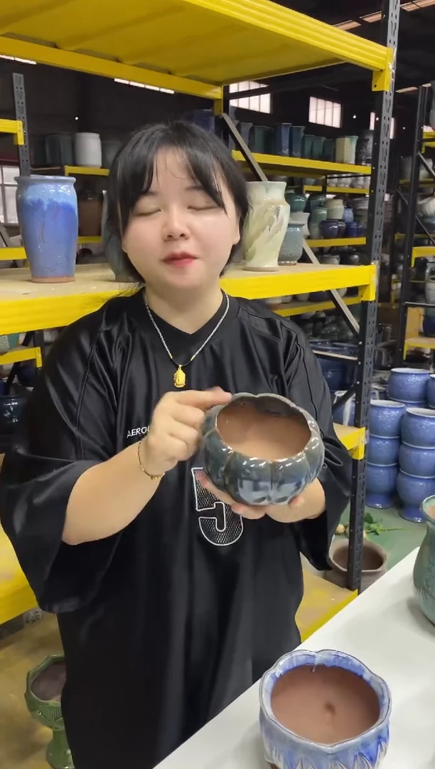 宜兴紫砂粗陶花盆10*8