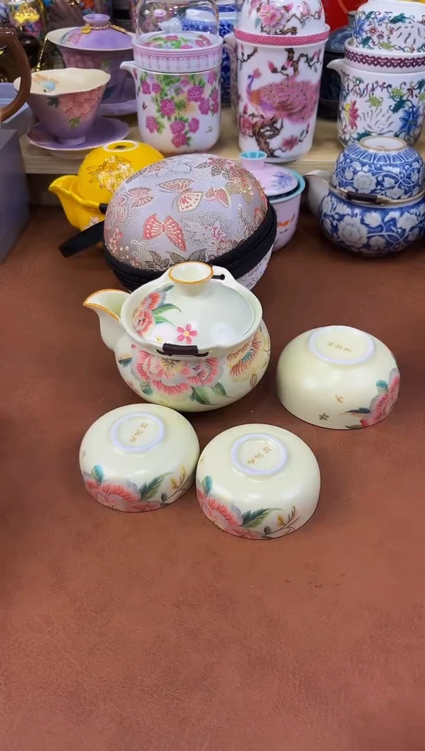 陶瓷茶具摆件旅行套组