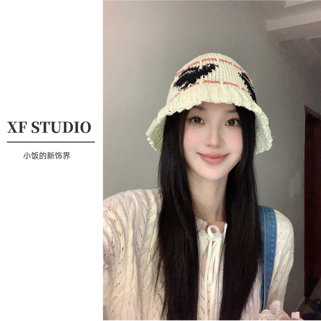 【xf stuido】小饭复古女夏季编织显脸小百搭时尚水桶帽