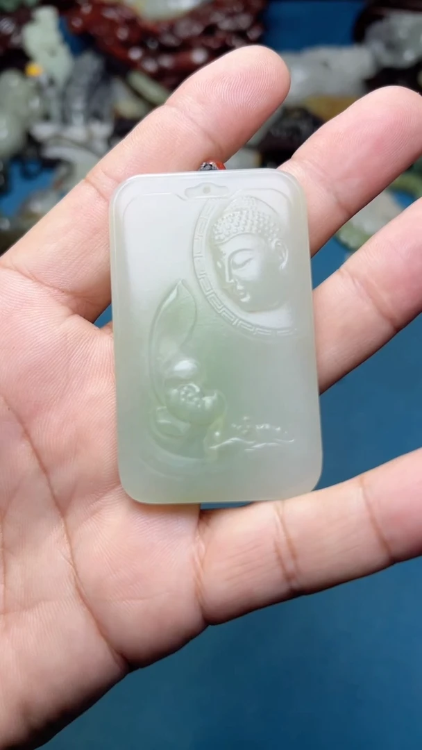 和田玉未镶嵌挂件-