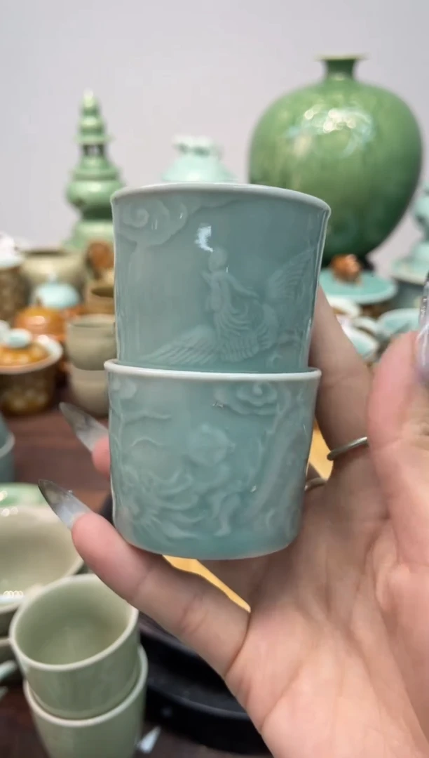 龙凤2个一对  慧仙青瓷 龙泉青瓷大促