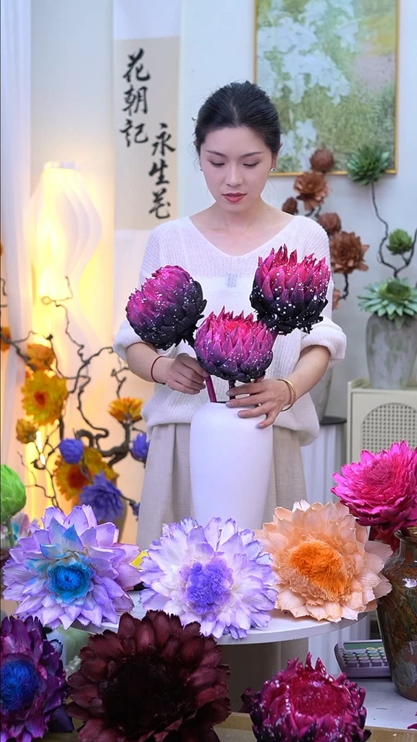 永生洋蓟黑粉泼墨3头0017