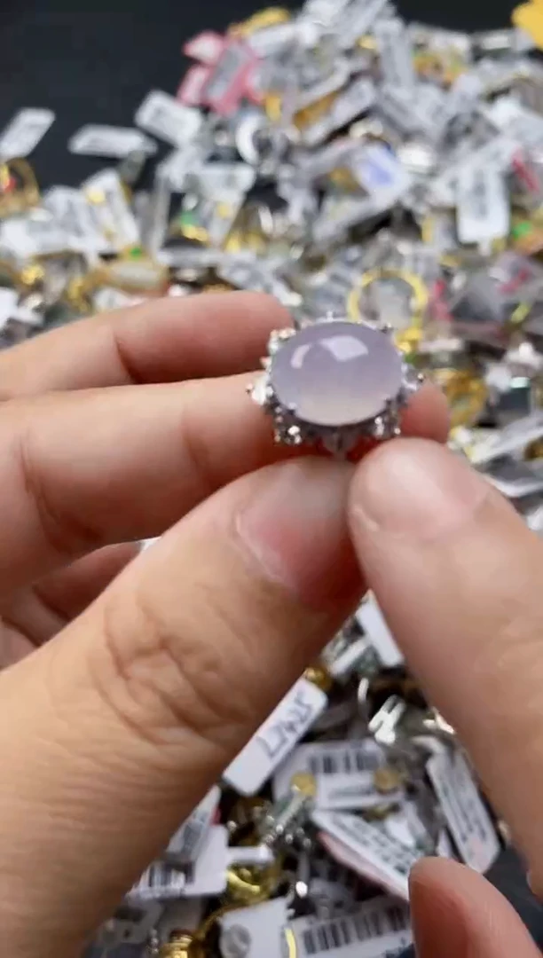 翡翠戒指银S925镶嵌8888    3