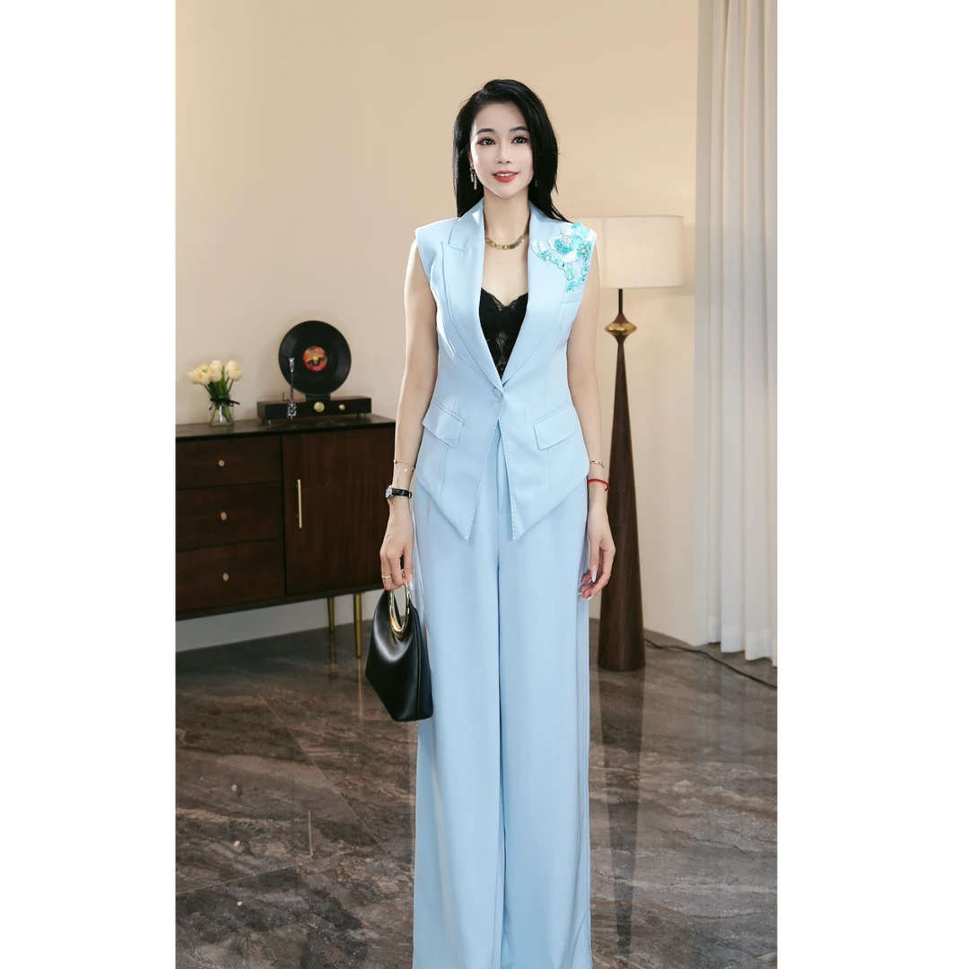 ZEROYK翎蔻 深圳南油时尚休闲百搭气质轻奢显瘦设计师无袖套装