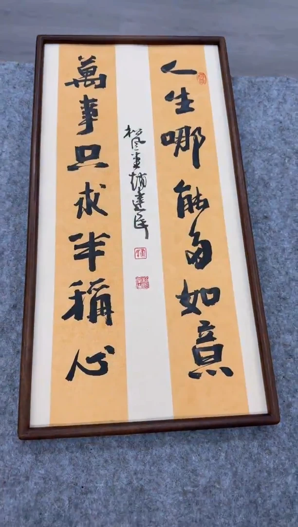 书法人生哪能多如意---赵建民老师35*68进口实木画框