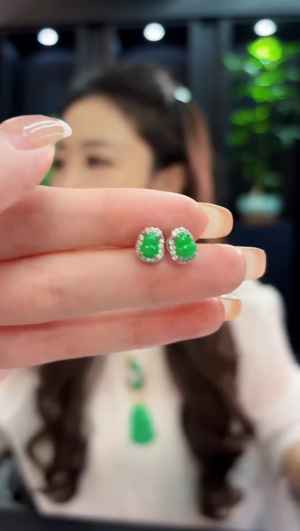 未镶嵌翡翠耳饰 缅料A货/支持复检/一件