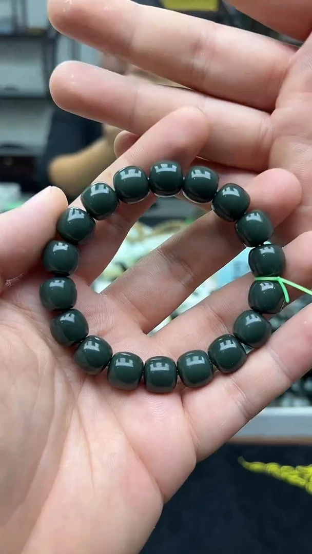 未镶嵌手串和田玉纯天然新疆沙枣青12蓝调