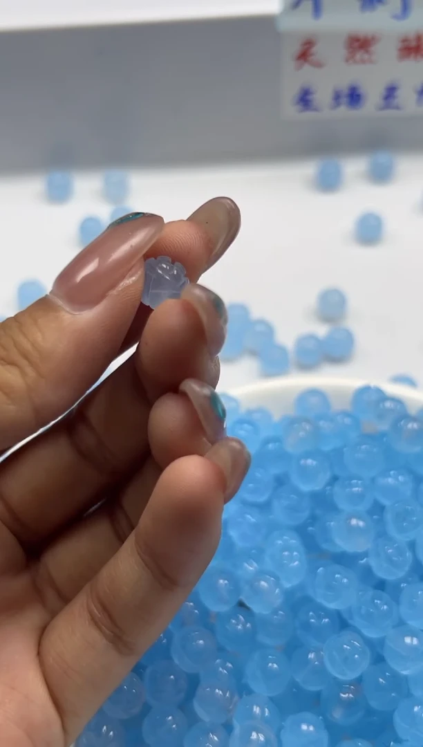 玛瑙/玉髓颈饰未镶嵌w1826海蓝宝莲花珠8mm*25颗