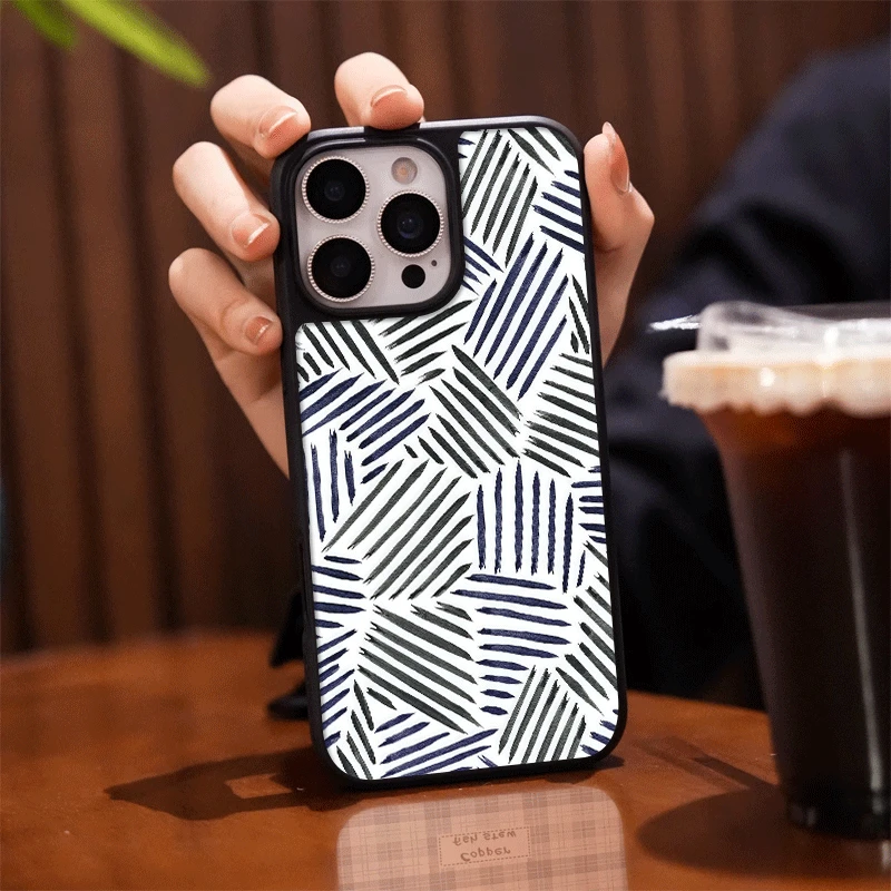 黑色纹理适用苹果16promax手机壳磨砂原创15防摔14电镀13黑边12