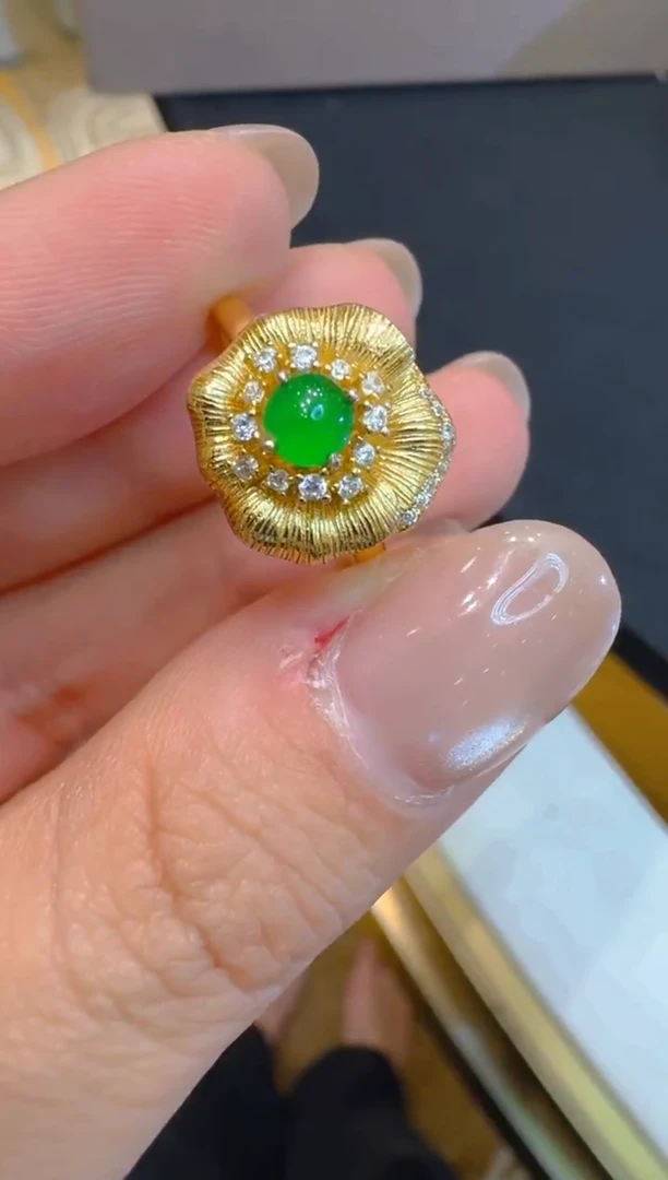 银S925镶嵌戒指翡翠多样性团购发一件