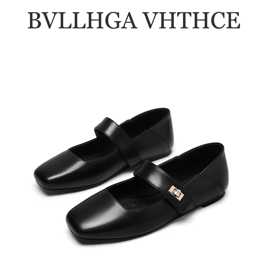 BVLLHGA VHTHCE秋冬老钱风法式玛丽珍胎牛皮显瘦百搭女鞋 26-03BV