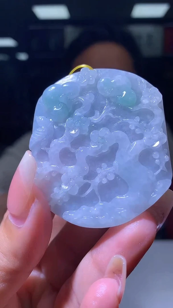 【闪购商品】定制翡翠未镶嵌1080xx-毛货挂件28