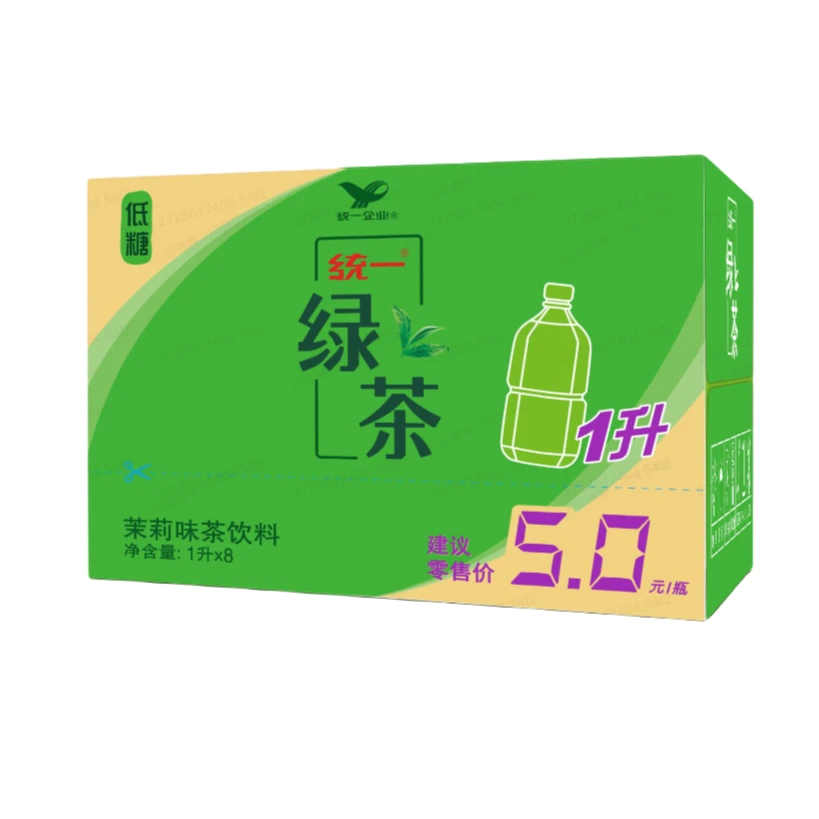 统一绿茶茉莉味茶饮料8L(1L*8瓶)夏日必备饮品