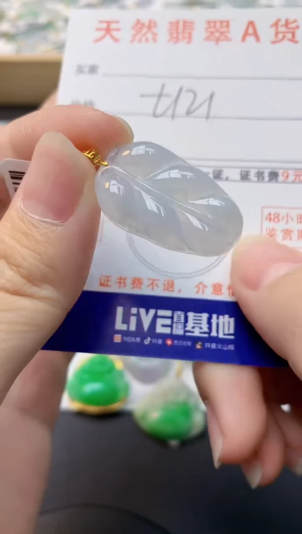 颈饰18K金镶嵌翡翠天然缅甸A货翡翠