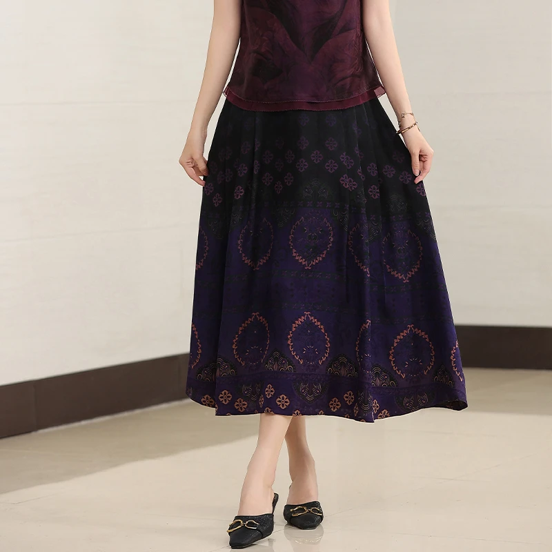 DAC882057香云纱春夏宽松龟裂纹大码半身裙显瘦半身裙女装半身裙