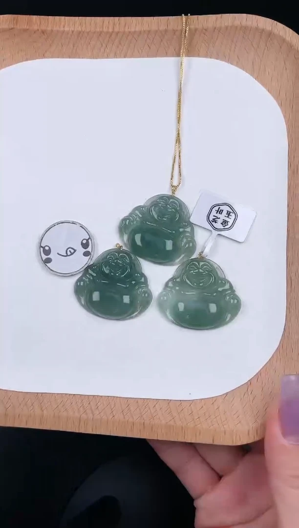 翡翠未镶嵌吊坠(不含链)LA030翡翠冰绿中小佛（多样性发其一）