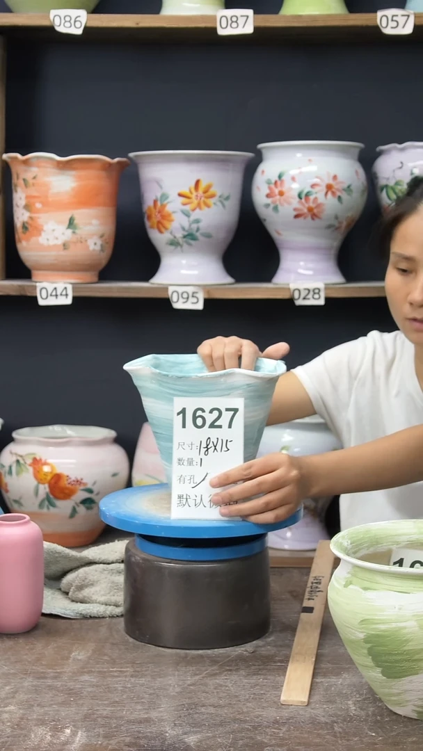 景德镇陶瓷花盆微瑕1627