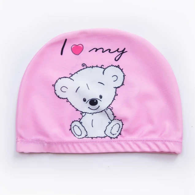 儿童无压感 可爱卡通 不勒头游泳布帽