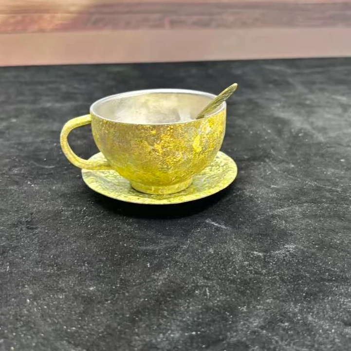 小清新冰花结晶清新风咖啡套具纯钛茶托珐琅彩
