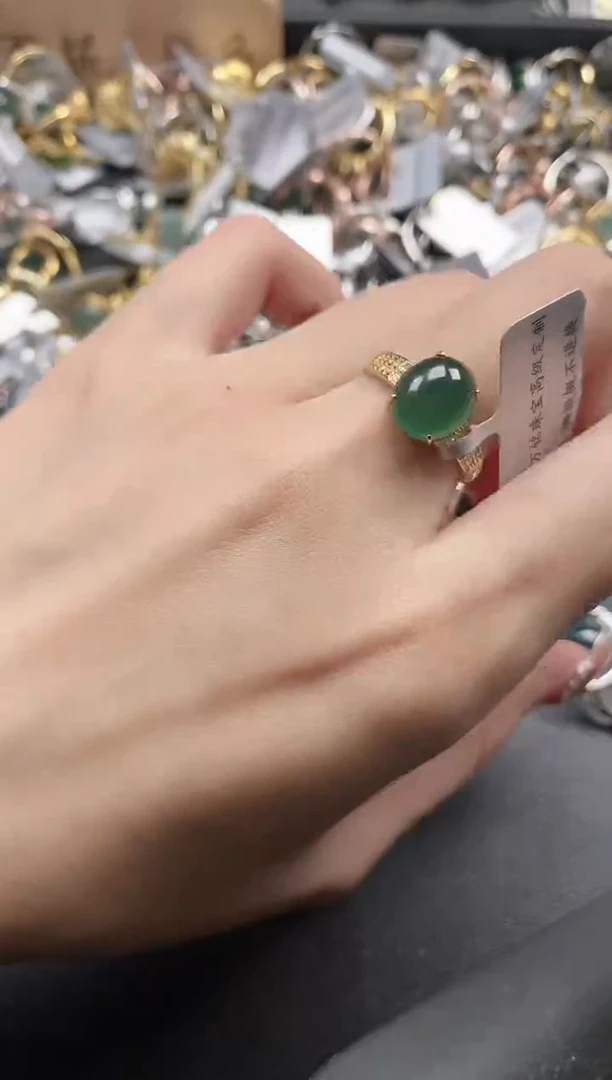 银S925镶嵌戒指翡翠51151