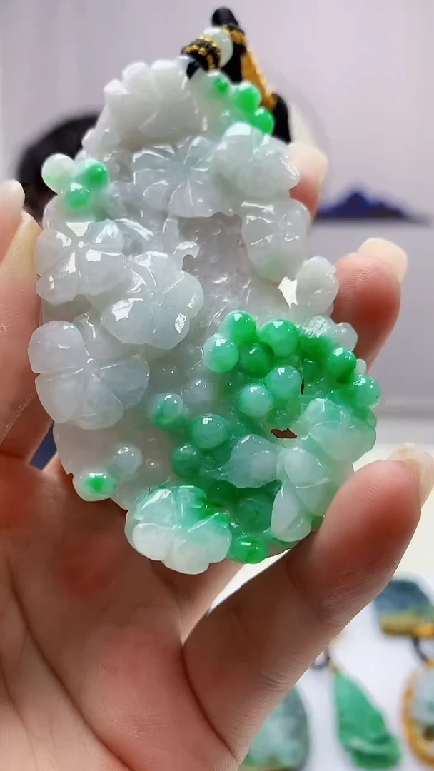 定制翡翠未镶嵌5060ms-毛货148花鸟