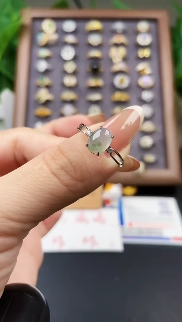银S925镶嵌戒指翡翠12